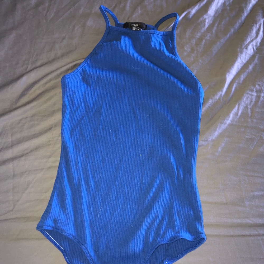 Blue Halter Top Bodysuit